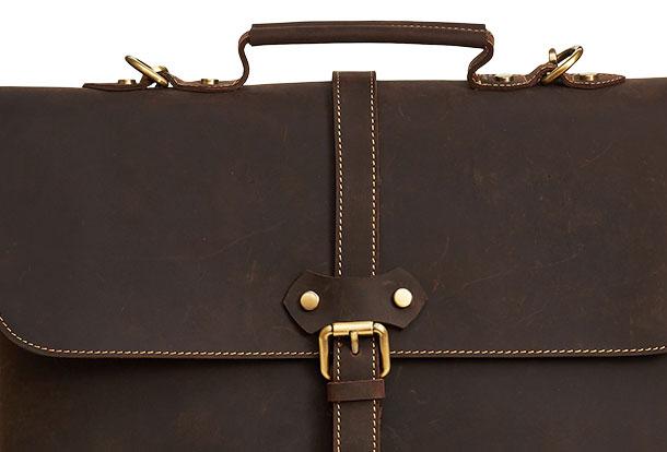Genuine Leather Messenger Bag for Men - Travel & Hiking Sling Bag