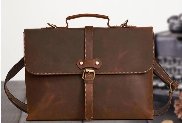 Genuine Leather Messenger Bag for Men - Travel & Hiking Sling Bag