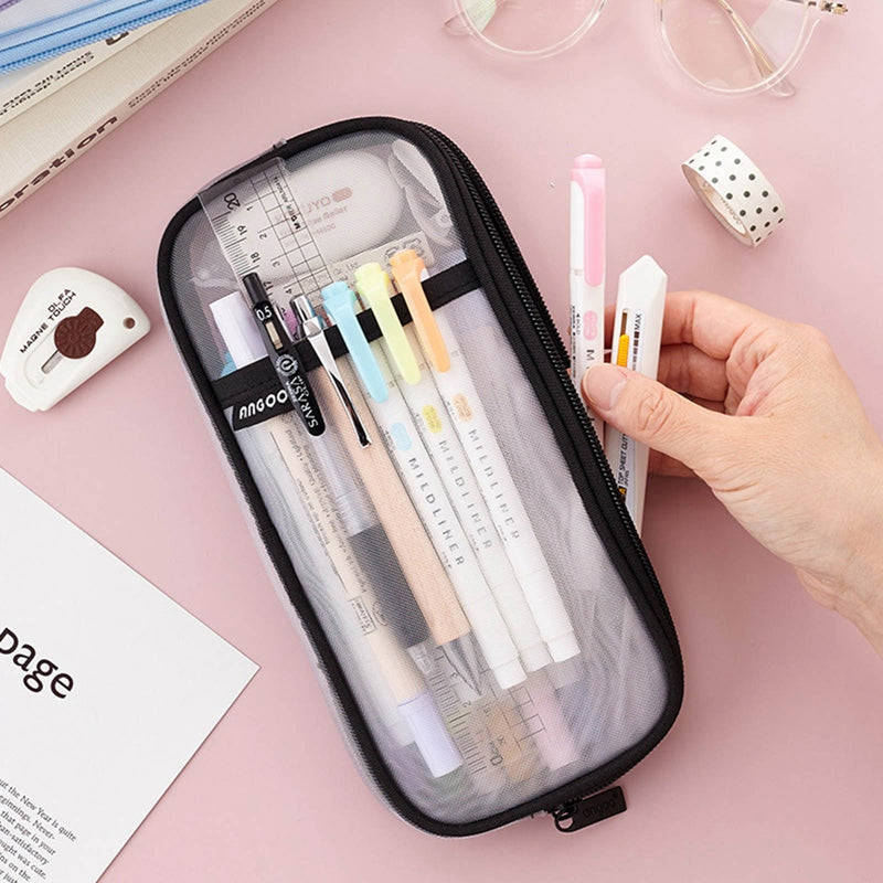 Lkblock Korean Fashion Transparent Pencil Case Pouches