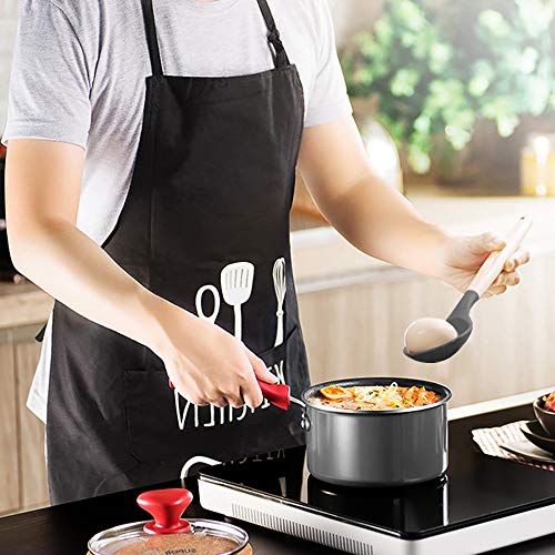14 Pcs Silicone Cooking Utensils Set with Wooden Handles - Heat Resistant & BPA Free