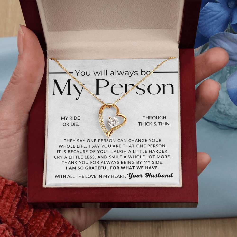 MY Person - Open Heart Pendant Necklace - Perfect Gift for Wife on Christmas, Valentine's Day, Birthday, or Anniversary