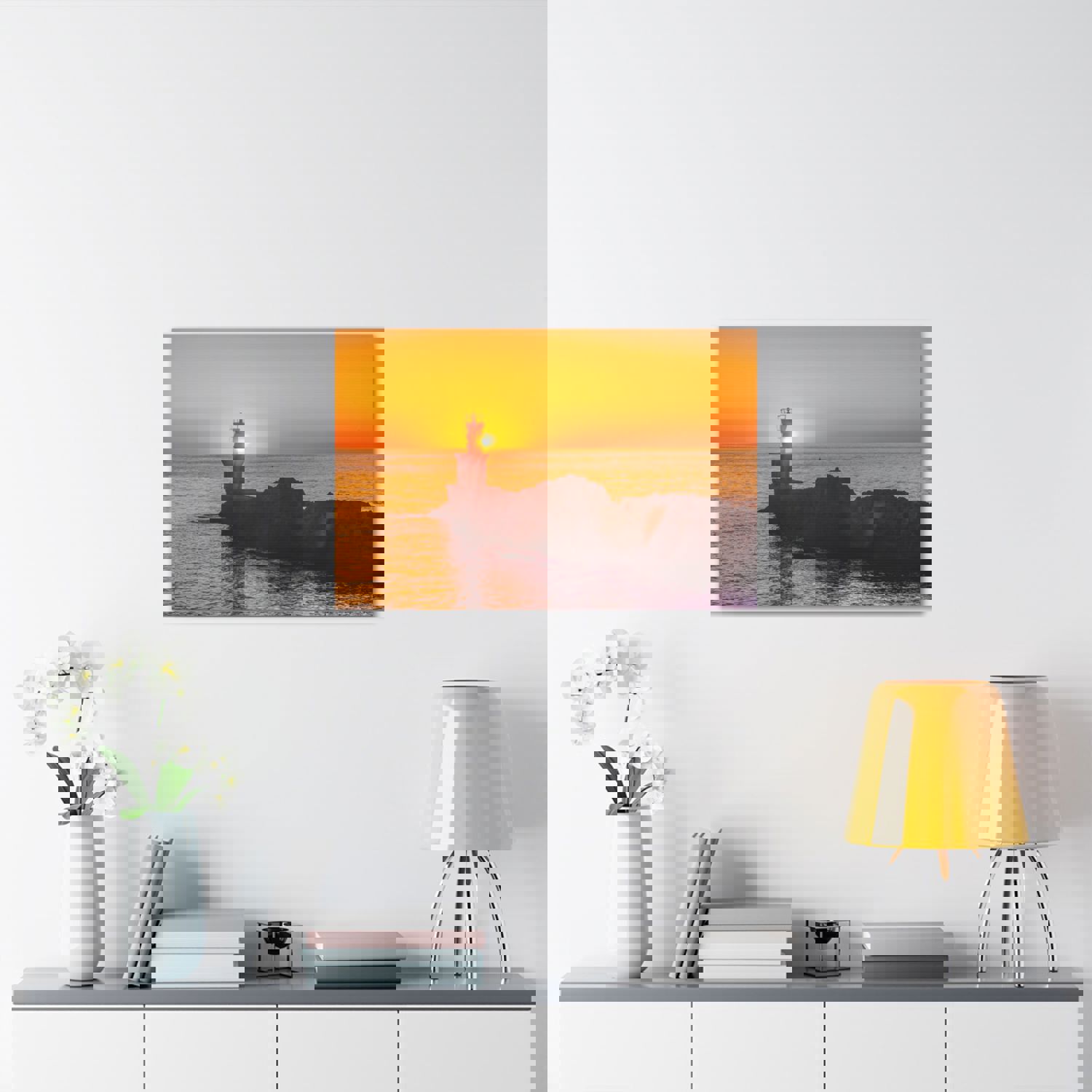 Premium Sunset Forest Floral Nature Photography Canvas Wall Art for Home Decor