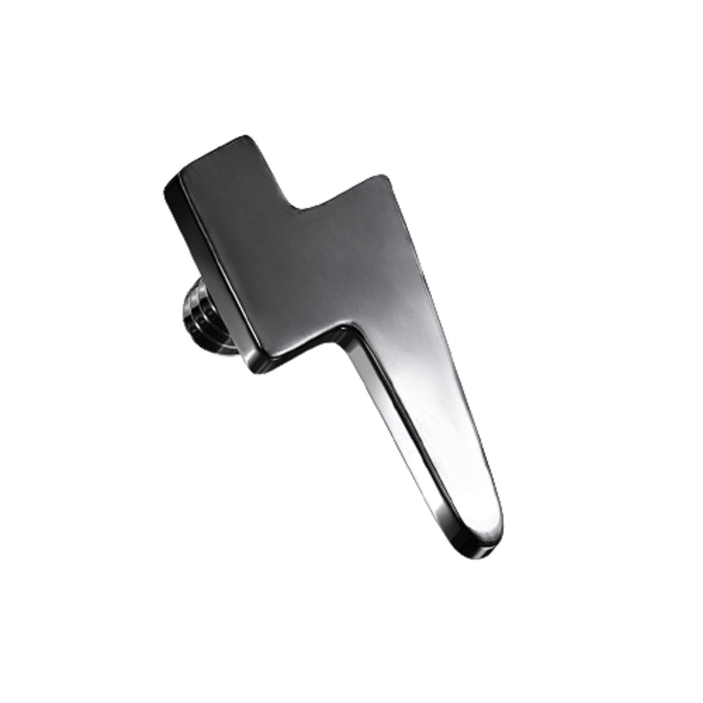 Flat Lightning Bolt Internally Threaded Dermal Anchor Top - G23 Implant Grade Titanium