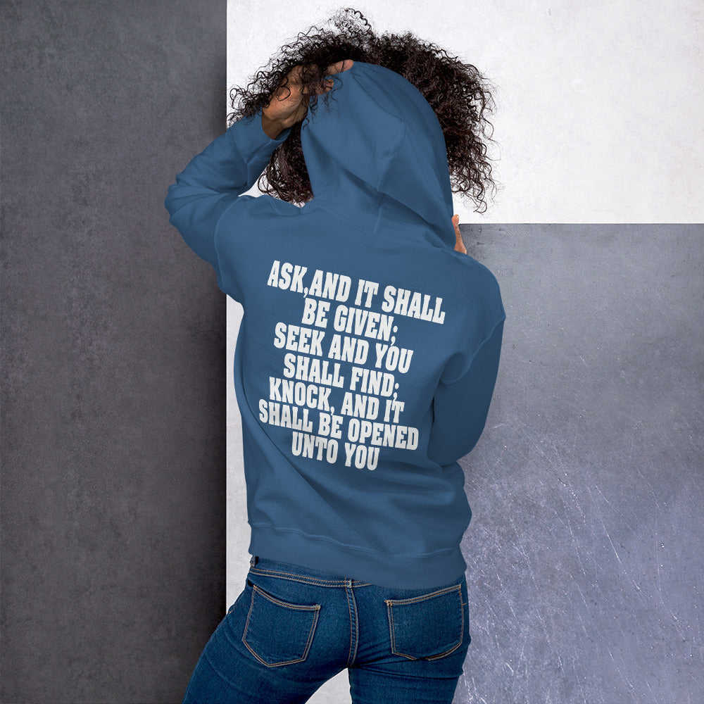 F&H Christian Matthew 7:7 Ask, and It Shall be Given Womens Hoodie