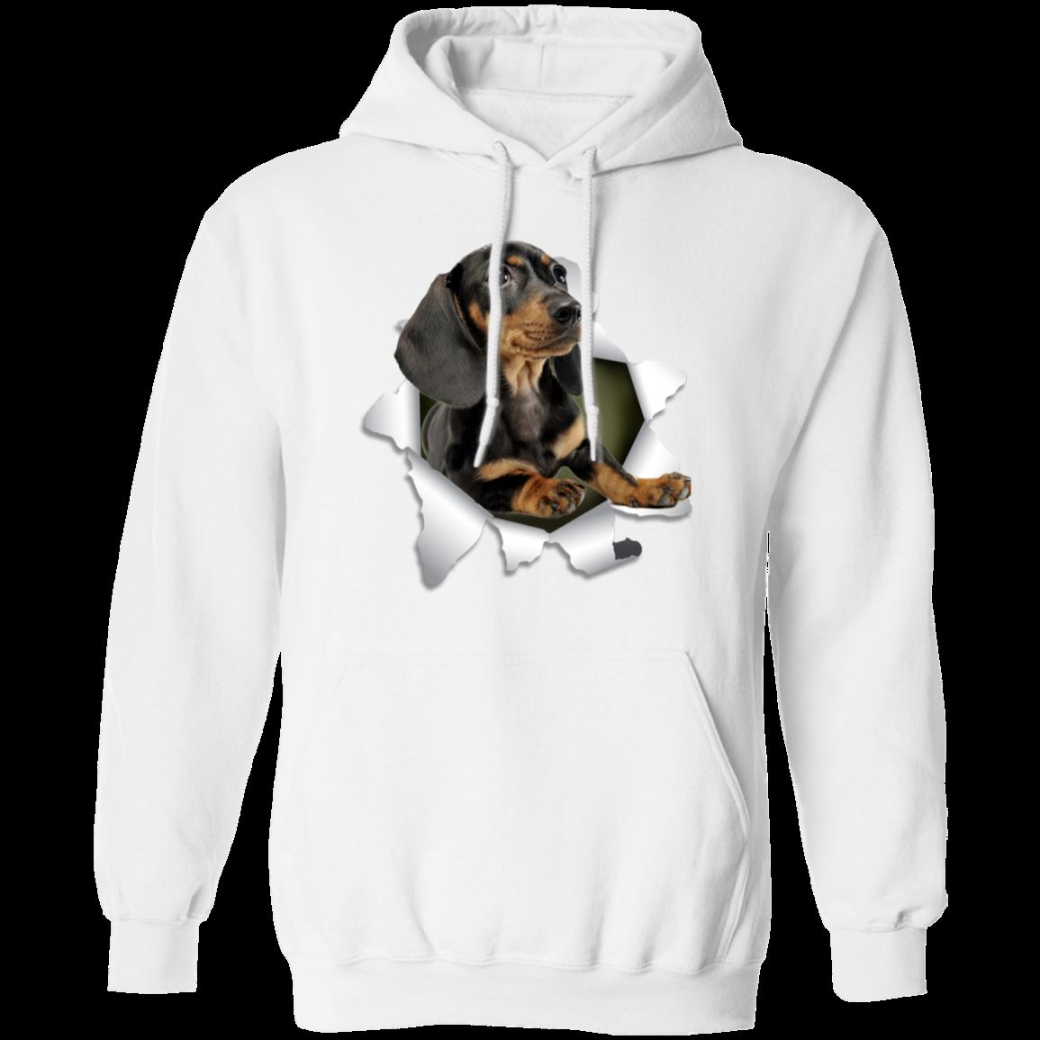DACHSHUND 3D LADIES Pullover Hoodie - 8 oz Cotton/Poly Blend