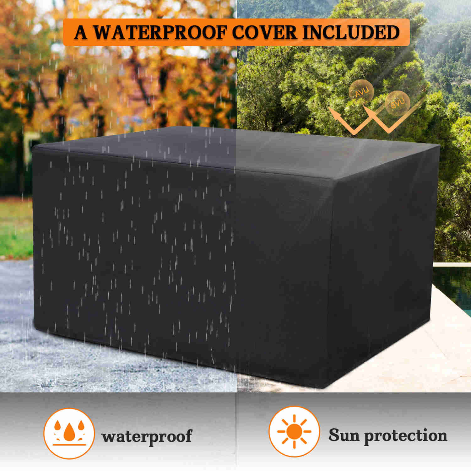 48 Propane Gas Fire Pit Table with Auto-Ignition, 50000 BTU, Aluminum Tabletop & Waterproof Cover