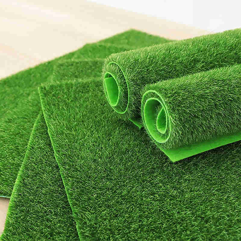 2 Pieces Artificial Grass Outdoor Gardening Turf Lawn Synthetic Fake Grass Micro-landscape DIY Flocking Rug 30*30cm