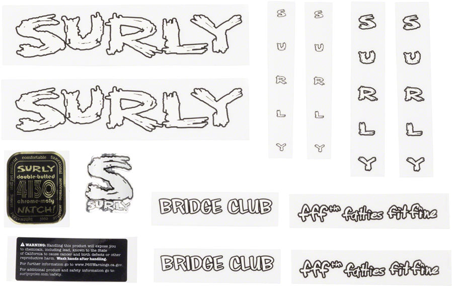 Surly Bridge Club Decal Set for Bike Repair and Customization