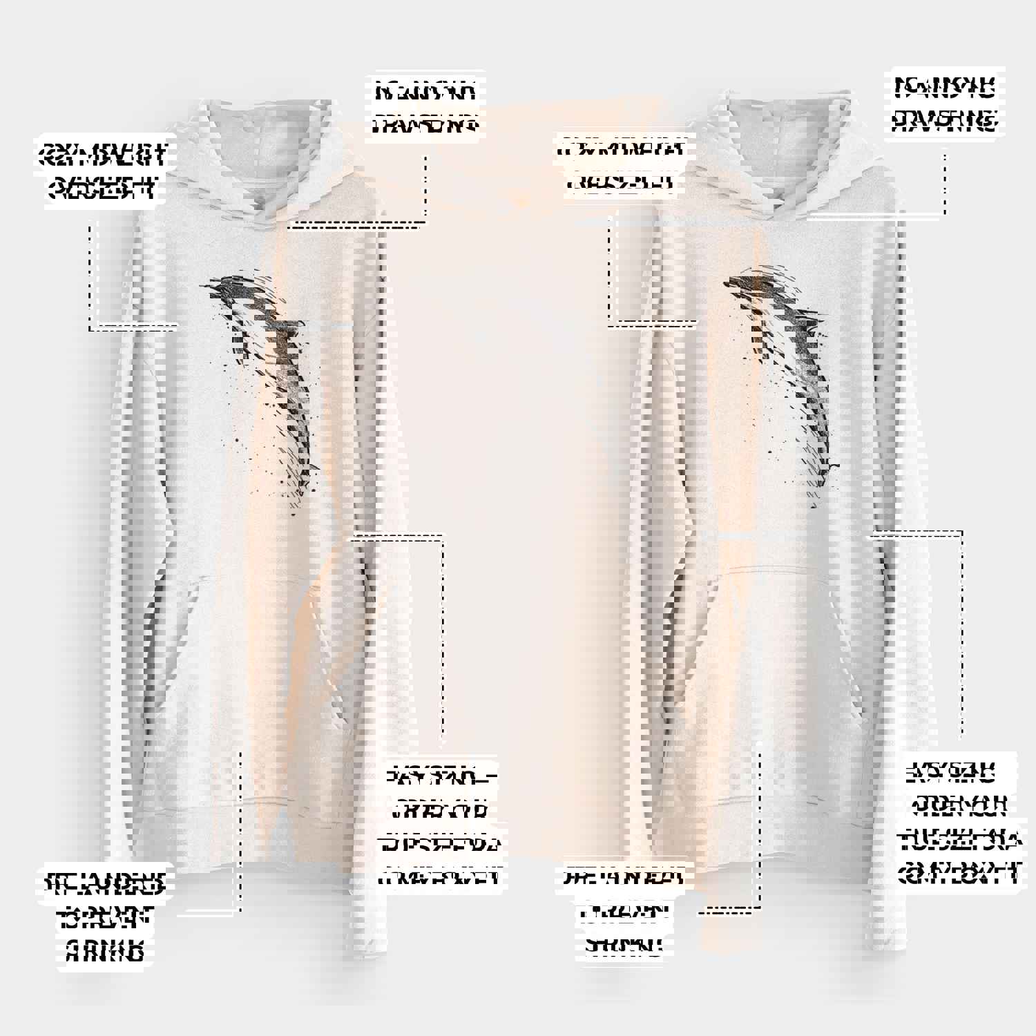 Short-Beaked Common Dolphin - Delphinus delphis - Bodega Midweight Hoodie