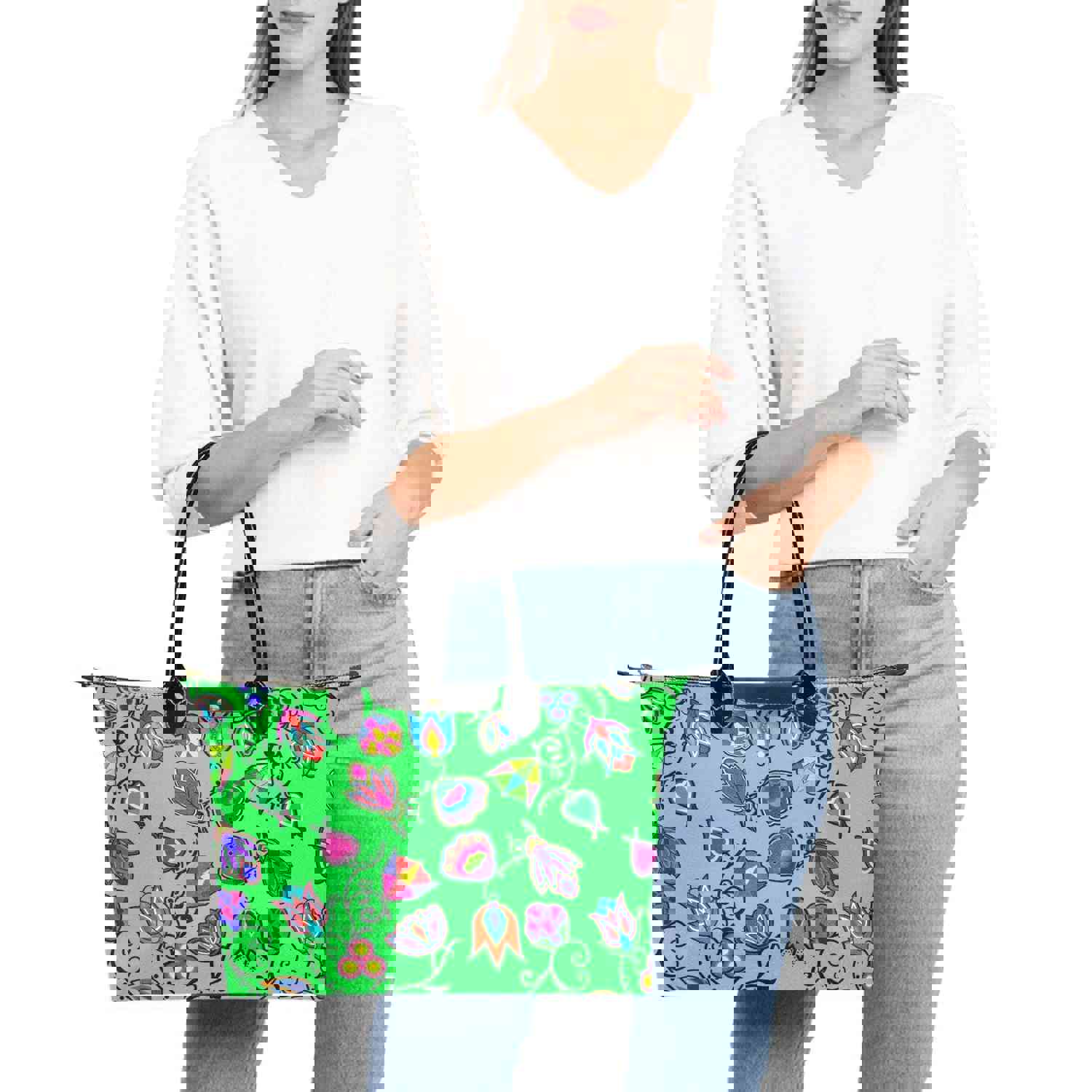 Indigenous Paisley Green Single-Shoulder Lady Handbag