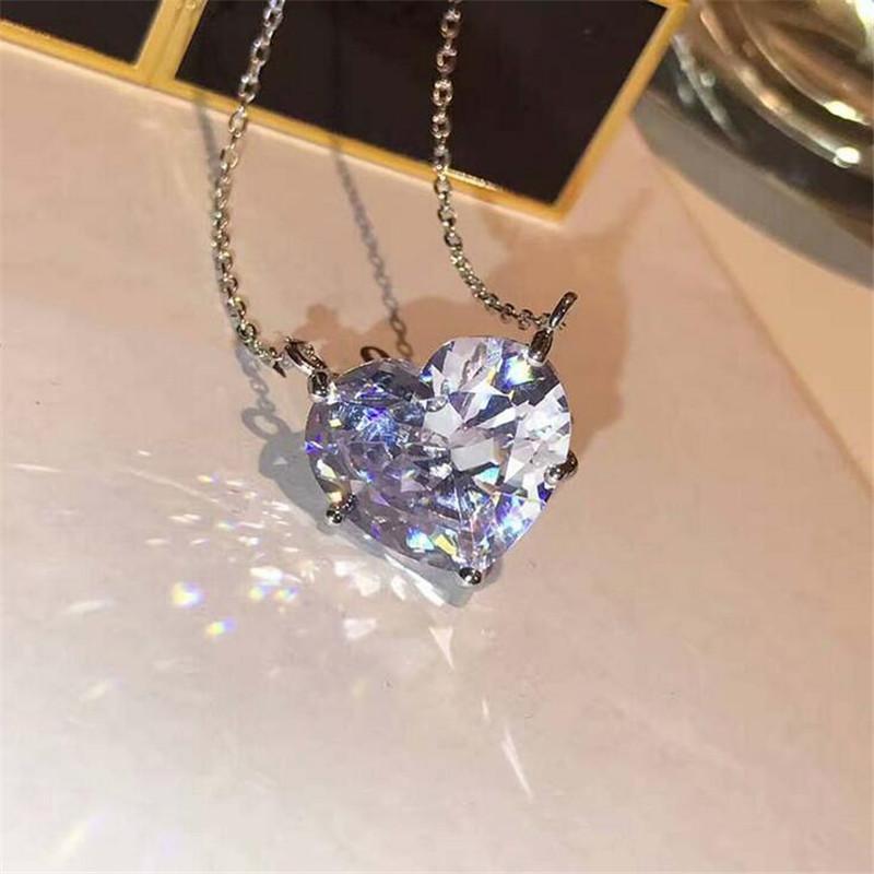 The Emily Heart Necklace - 925 Sterling Silver with Cubic Zirconia