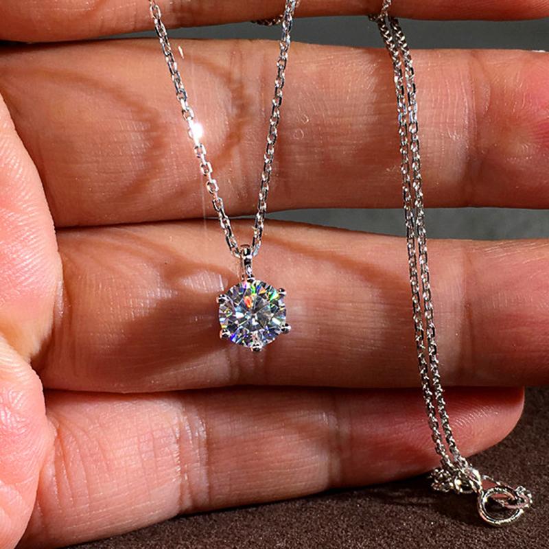 The Victoria Round Necklace - 925 Sterling Silver with Cubic Zirconia