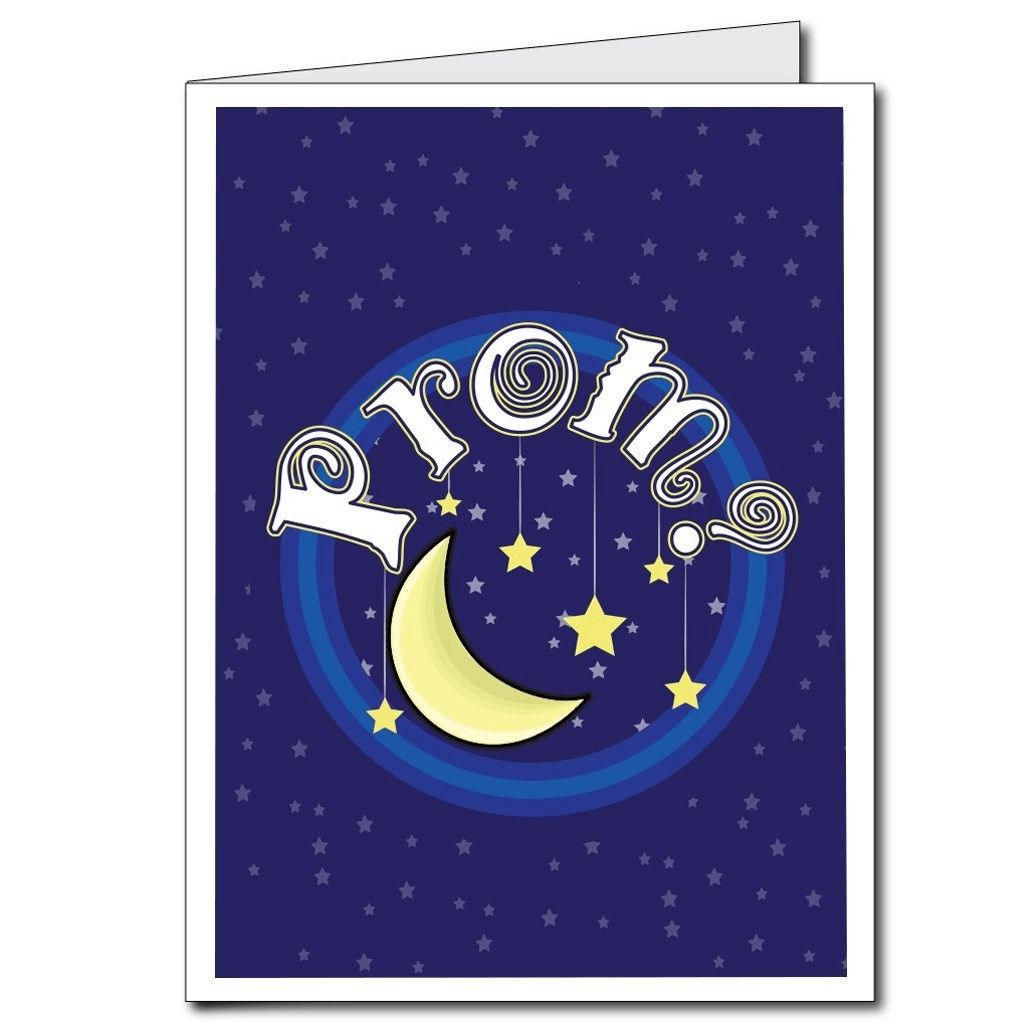 2x3 Giant Moon and Stars Promposal Greeting Card