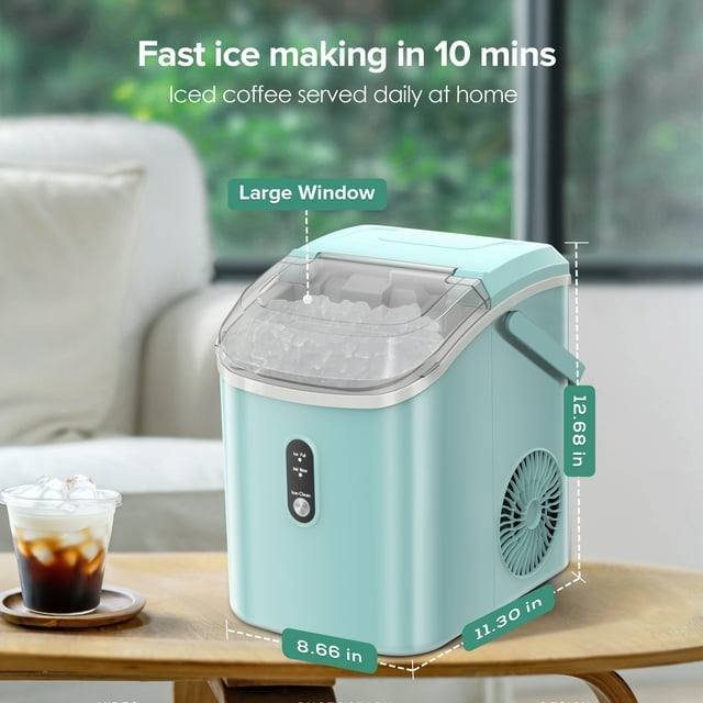 KISSAIR Nugget Countertop Ice Maker, Portable Ice Machine with Self-Cleaning, 35Lbs/24Hrs, for Home/Office/Party/Bar