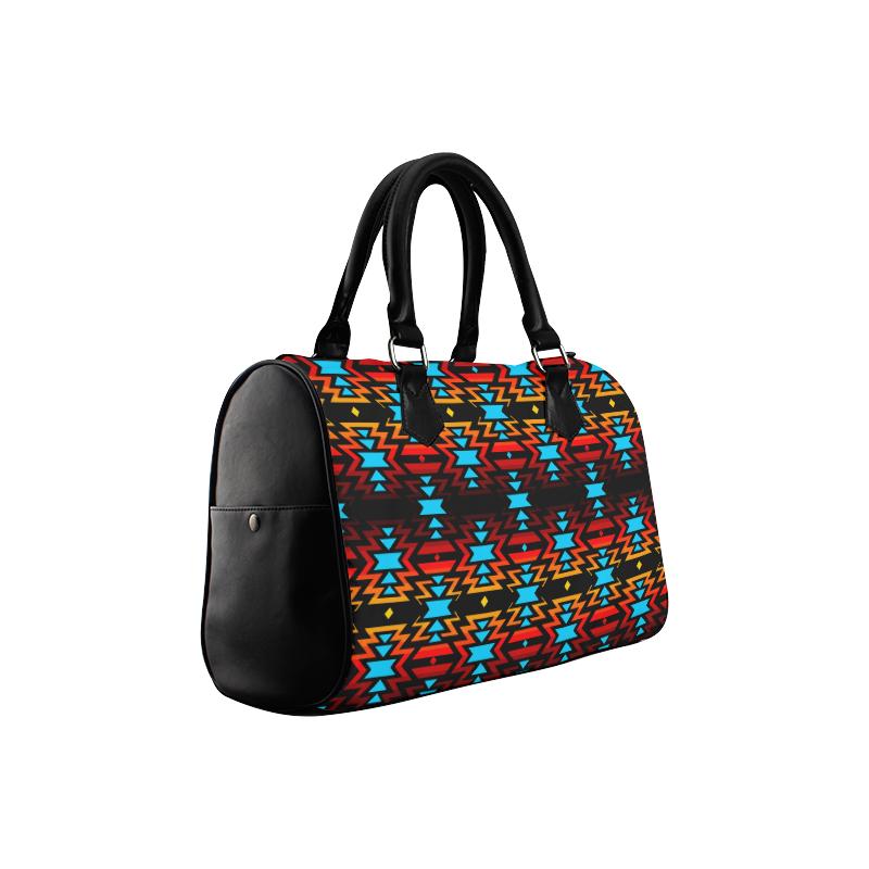 Black Fire and Sky Boston Handbag