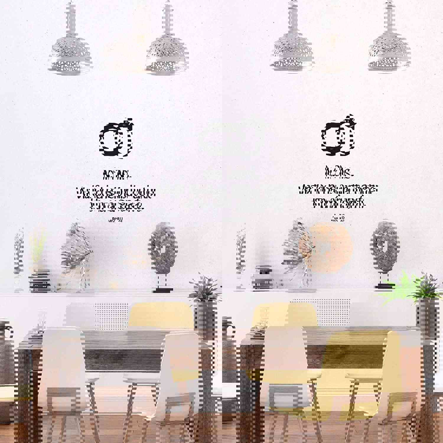 Religious Quotes Vinyl Wall Sticker - Mr and Mrs Marriage Bible Verse Decal
