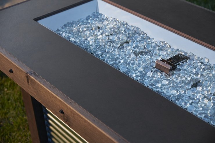 The Outdoor Greatroom Company Denali Brew Linear Fire Pit Table