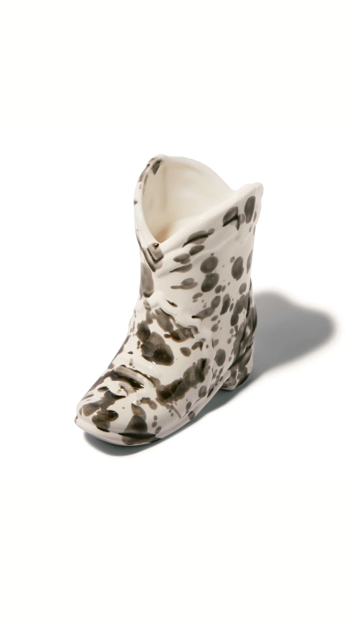 Nashville Ceramic Cowboy Boot Candle - White/Black with Palo Santo Scent