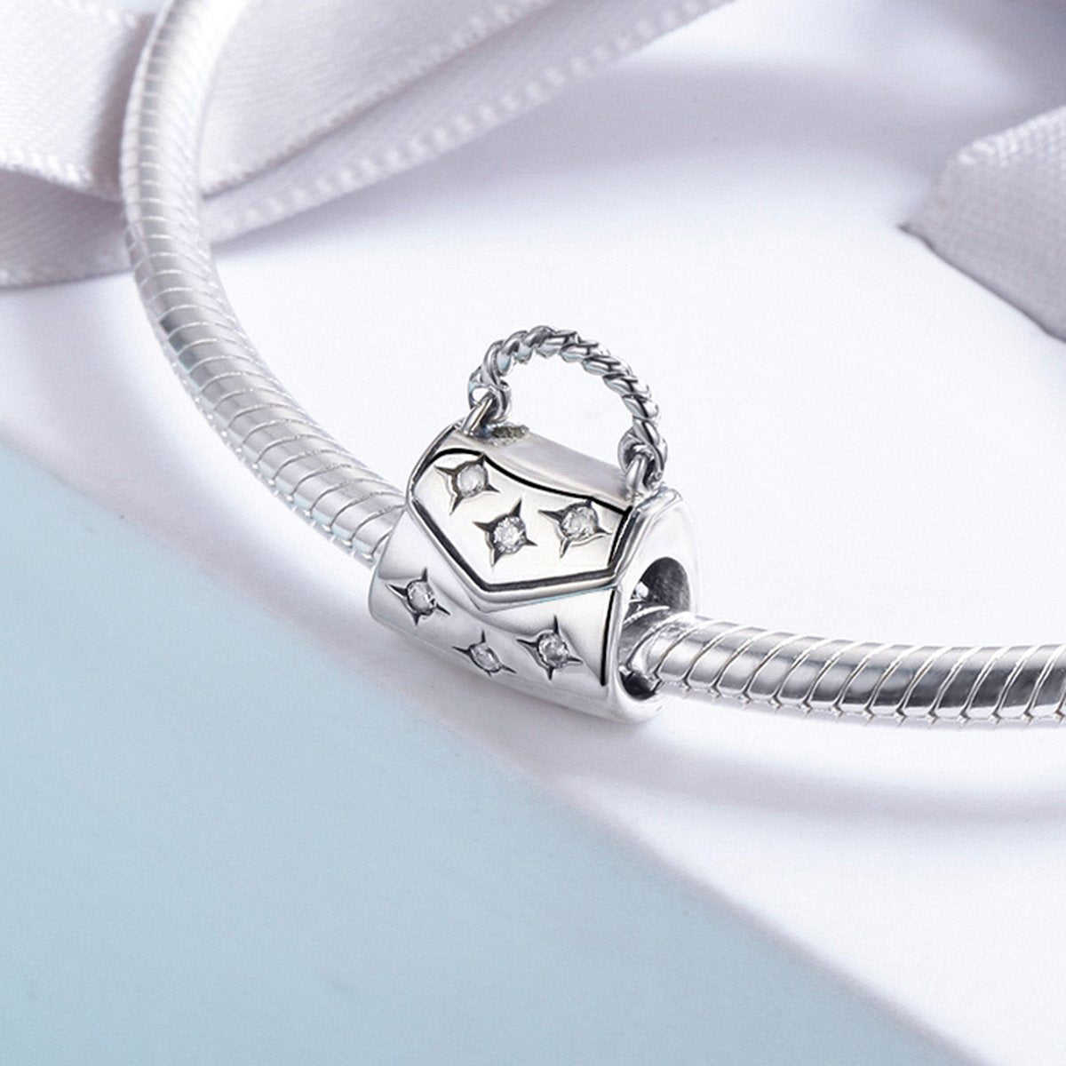 Sterling 925 Silver Hand Bag Charm Bead Pendant for Pandora & European Bracelets