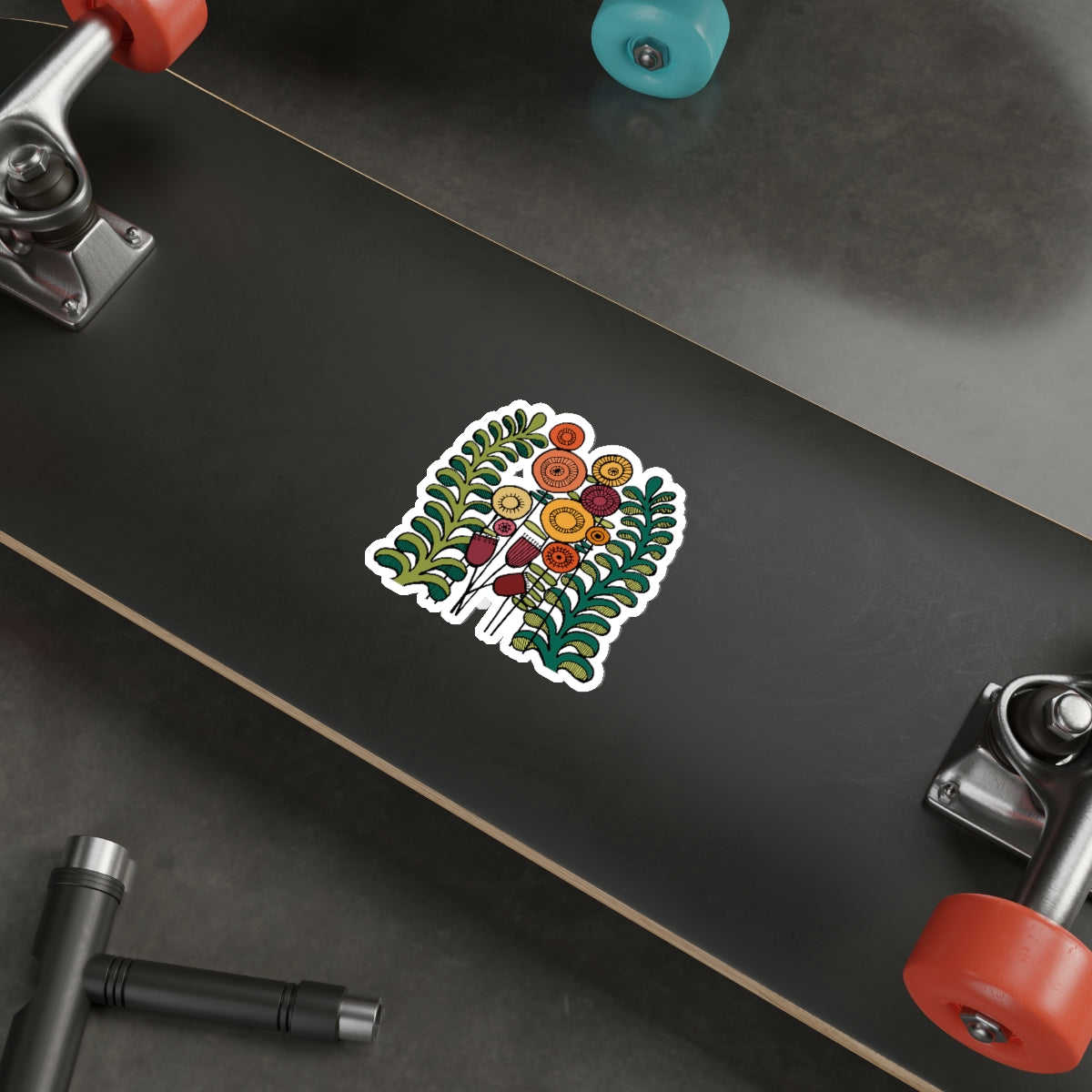 Vintage Flowers and Ferns Die-Cut Stickers - Customizable & Durable