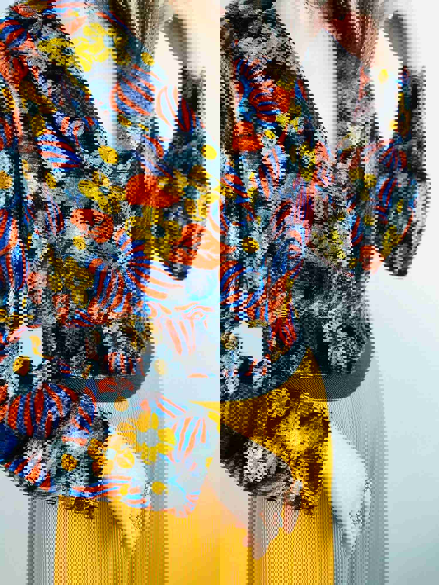 Vintage 1970s Floral Velvet Cropped Jacket