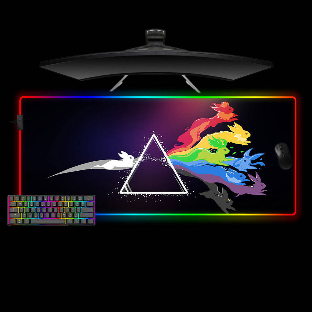 Pokemon Triangle Design RGB Gaming Mouse Pad with LED Strip