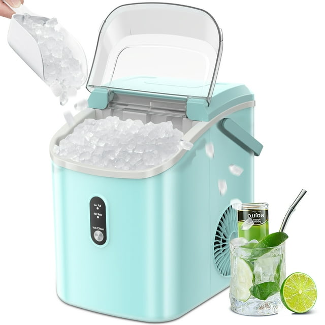 KISSAIR Nugget Countertop Ice Maker, Portable Ice Machine with Self-Cleaning, 35Lbs/24Hrs, for Home/Office/Party/Bar