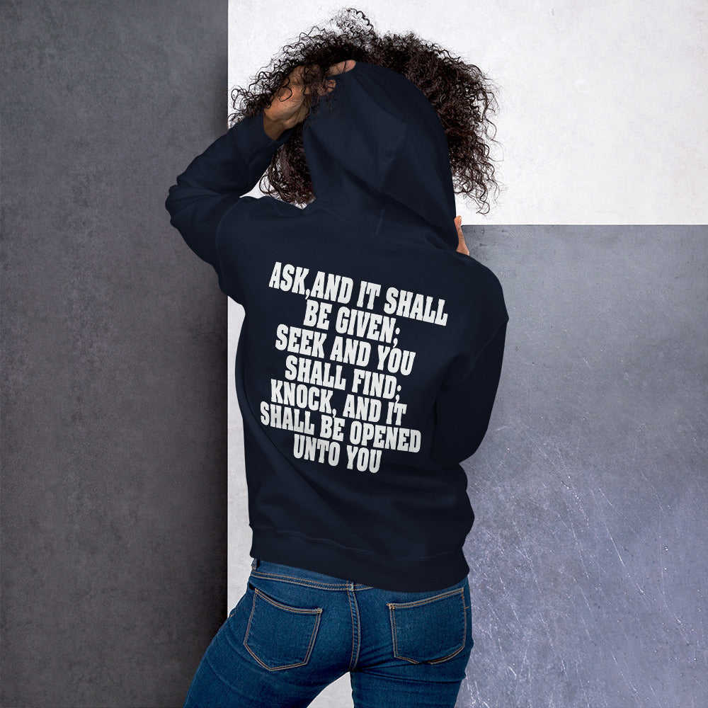 F&H Christian Matthew 7:7 Ask, and It Shall be Given Womens Hoodie