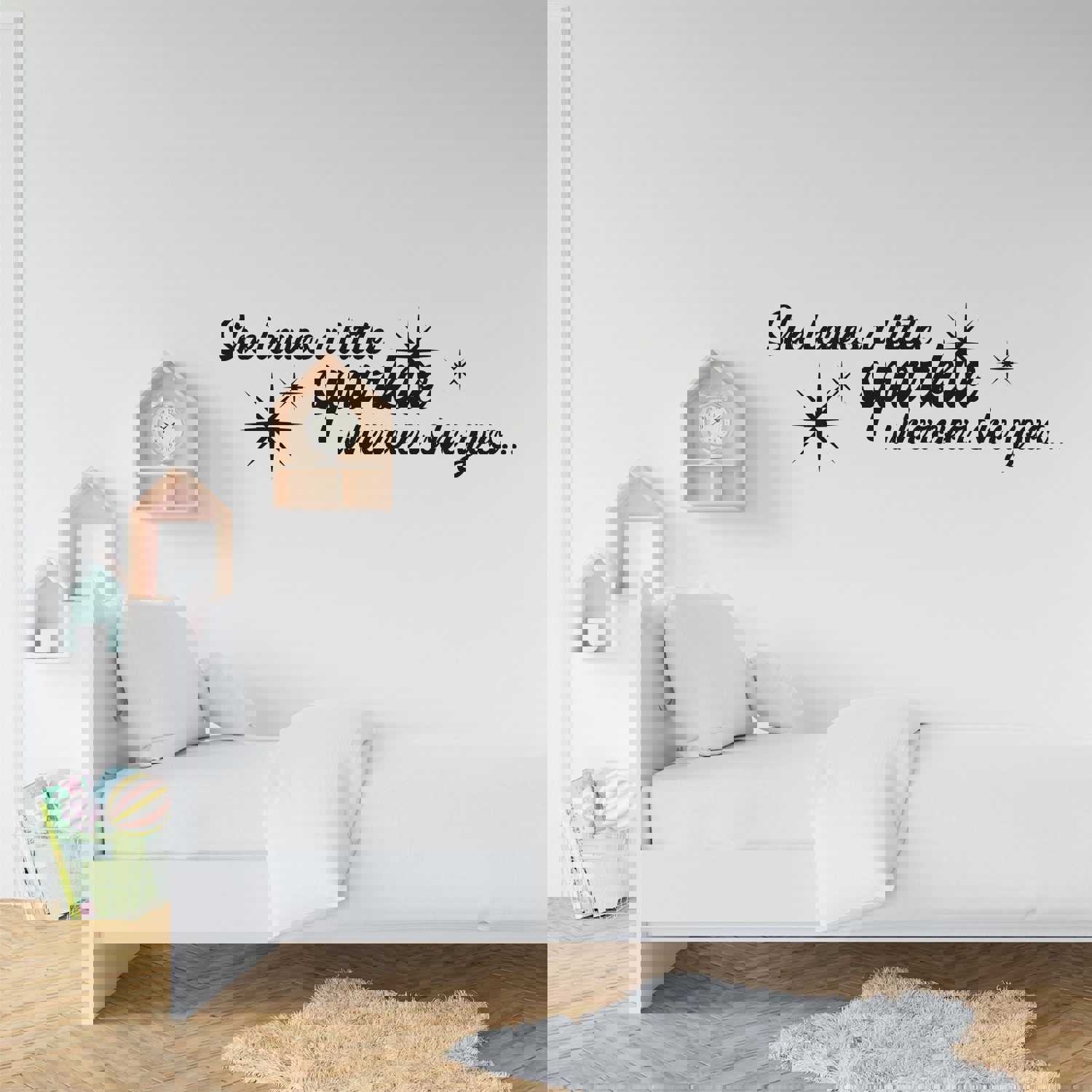 Girls Quotes Vinyl Wall Art Sticker Decal - A Little Sparkle Wherever She Goes