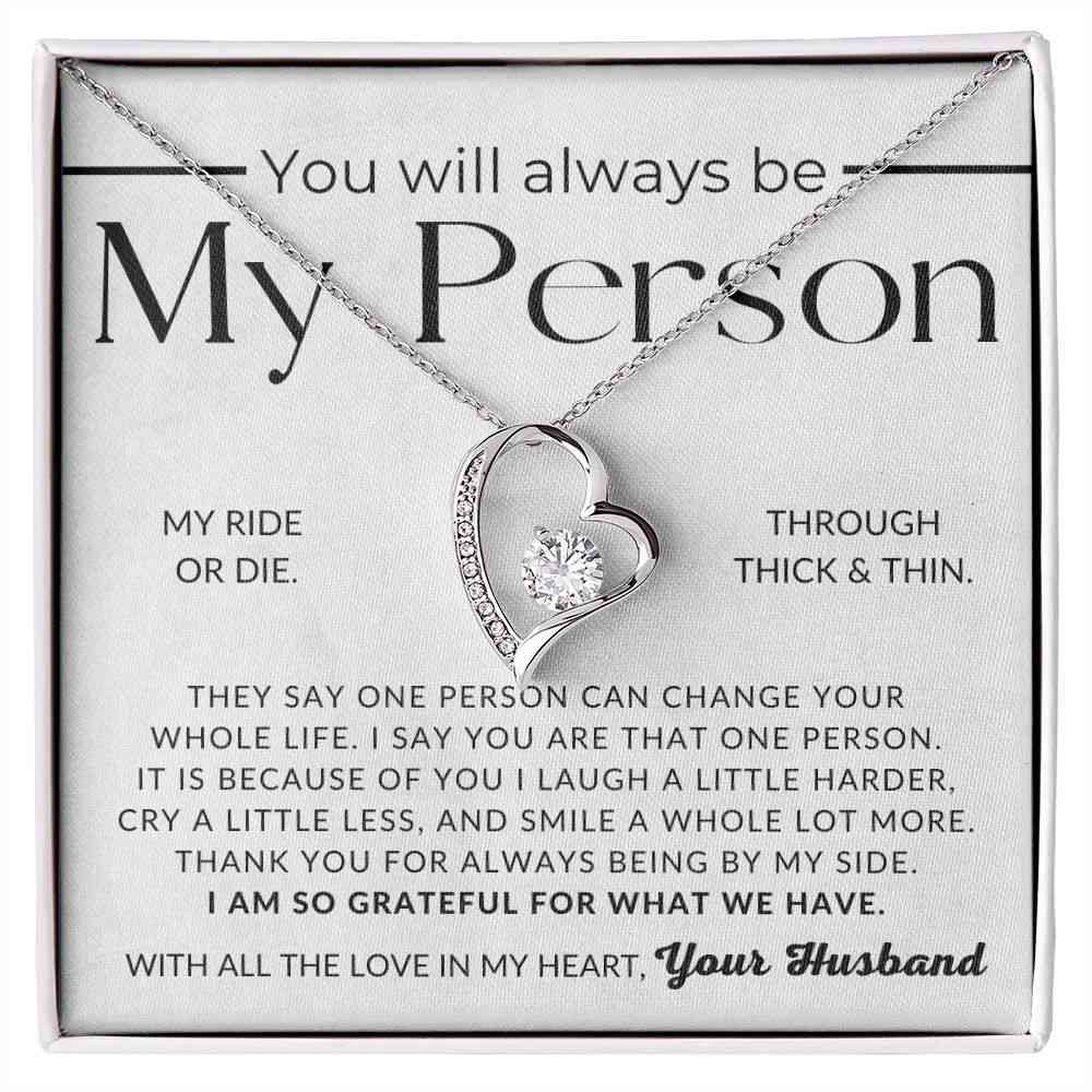 MY Person - Open Heart Pendant Necklace - Perfect Gift for Wife on Christmas, Valentine's Day, Birthday, or Anniversary