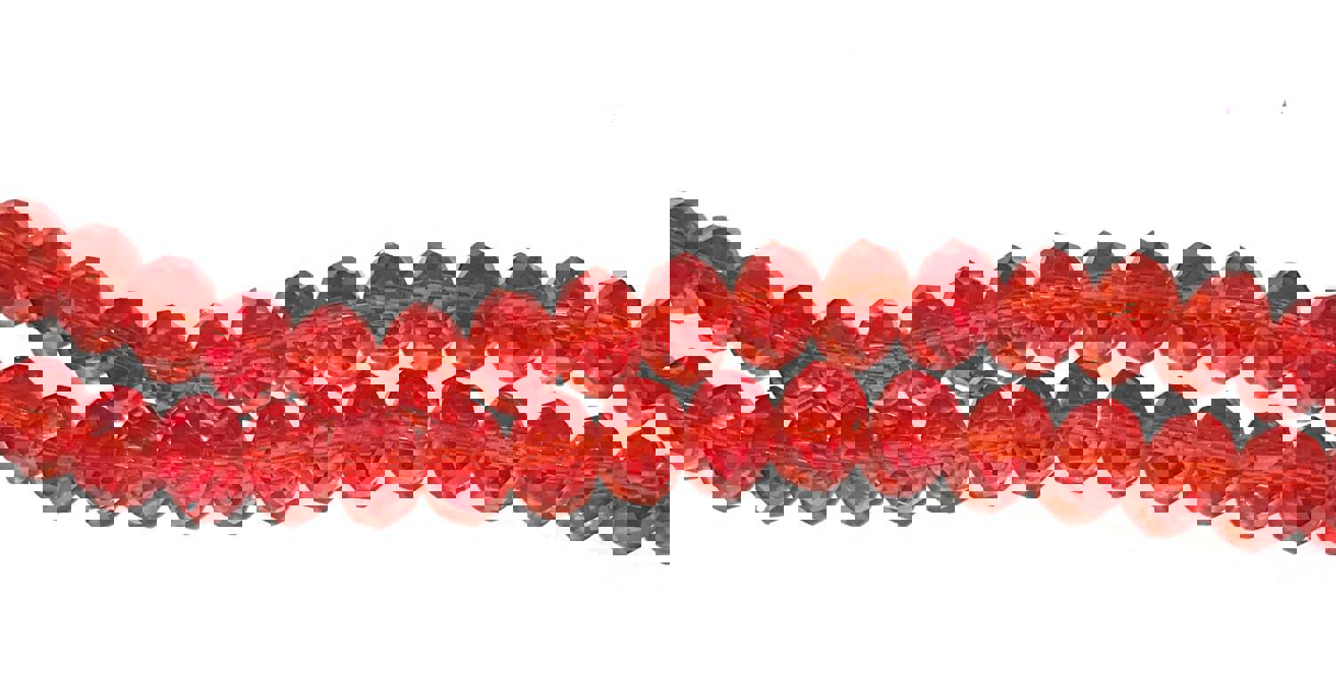 Red Electroplated Faceted Rondelle Glass Beads, 8X6mm, 72 Pieces, DIY Jewelry Supplies