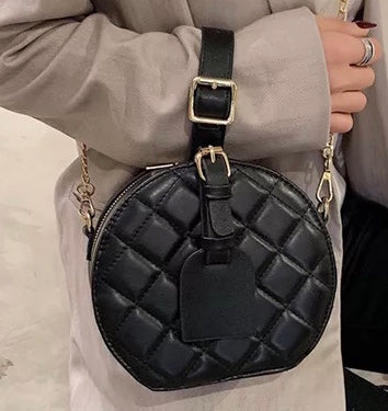 Round PU Leather Shoulder Handbag in 3 Colors