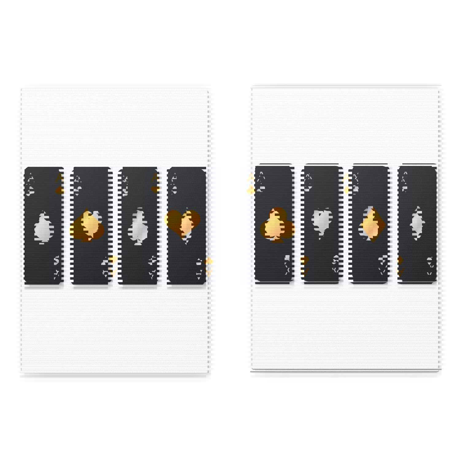 Four Black Aces Card Suits Playing Card Canvas Wall Art - Ready-to-Hang Home Decor