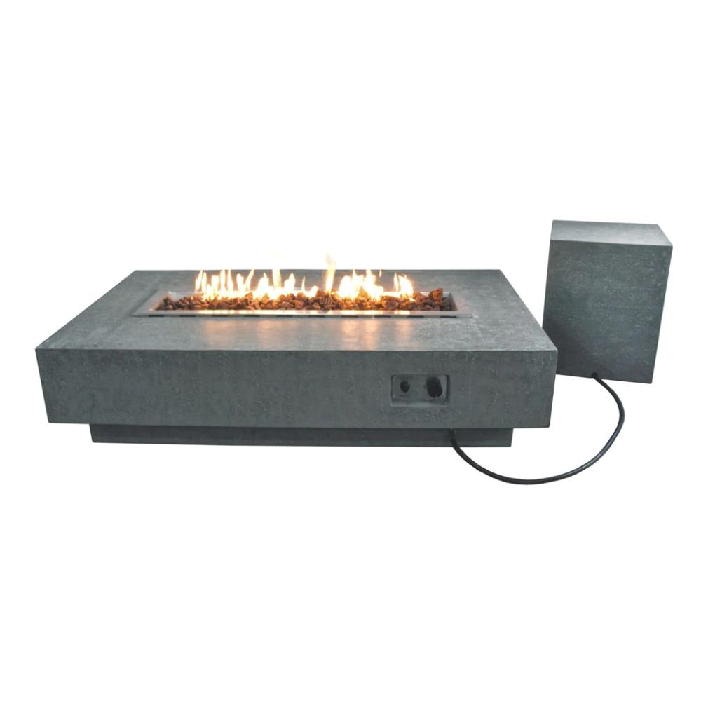 Elementi Hampton 32-Inch Light/Dark Gray Rectangular Fire Pit Table