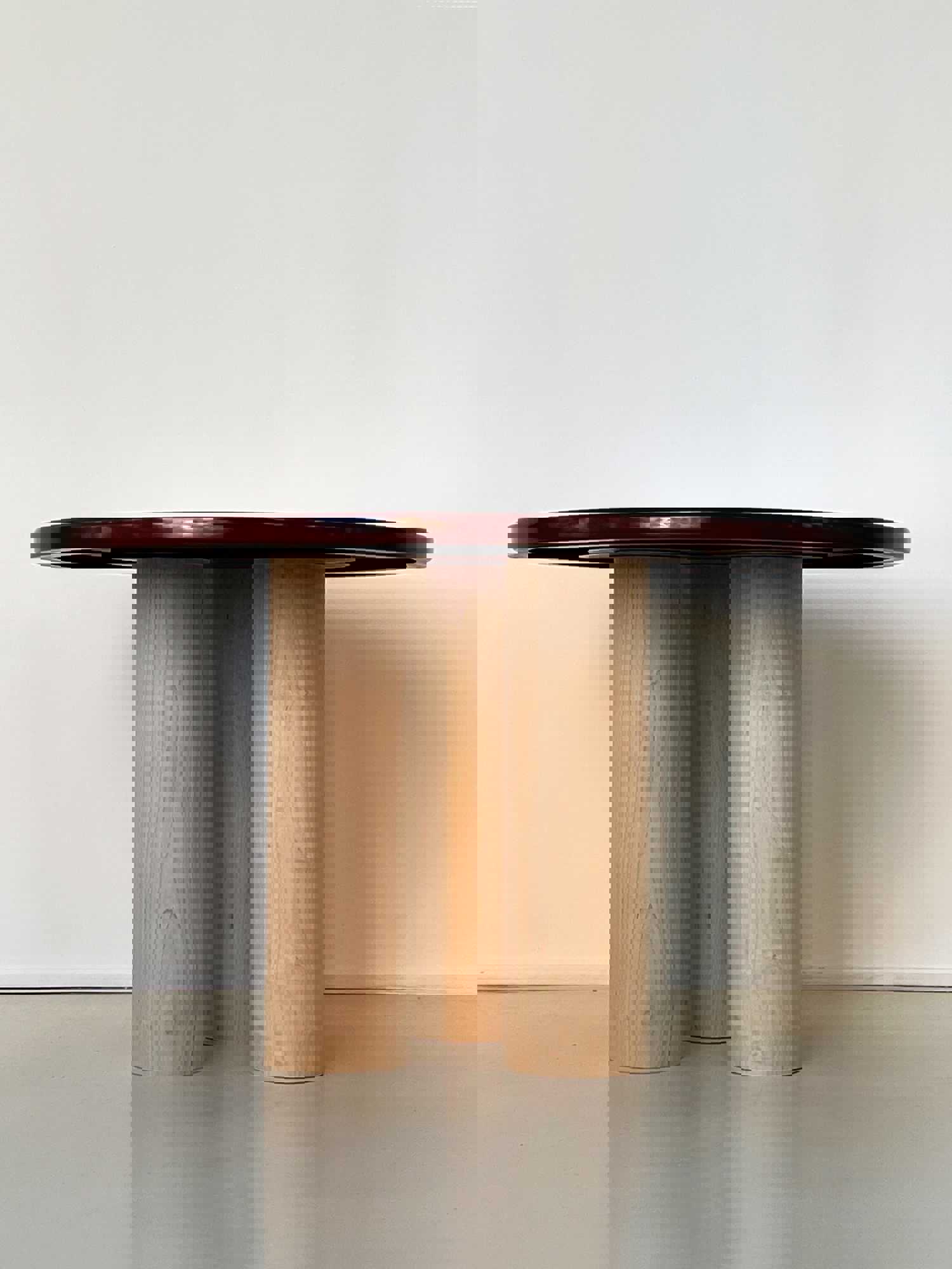 The Pier Dining Table in Wine Red and Maple - Limited Edition