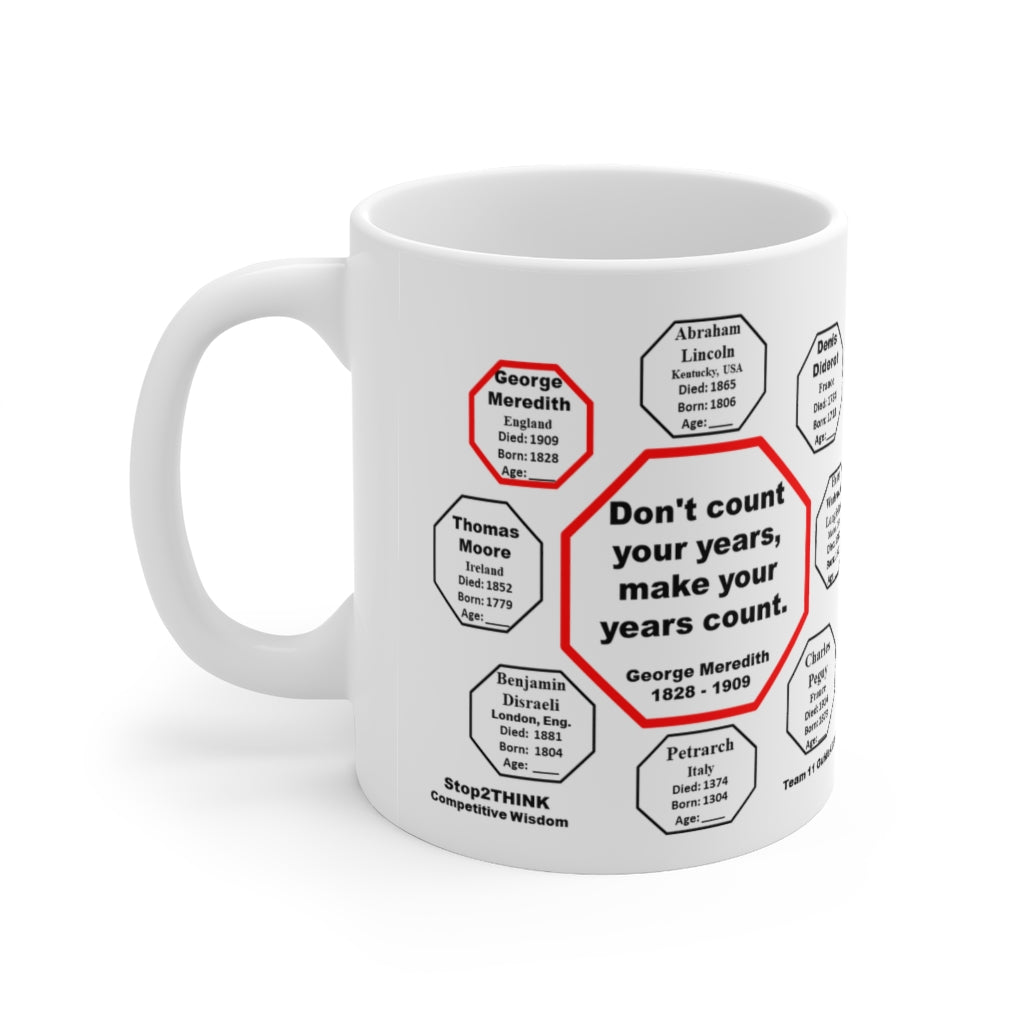 MW-11.8 - Inspirational Ceramic Mug with George Meredith Quote - 11oz