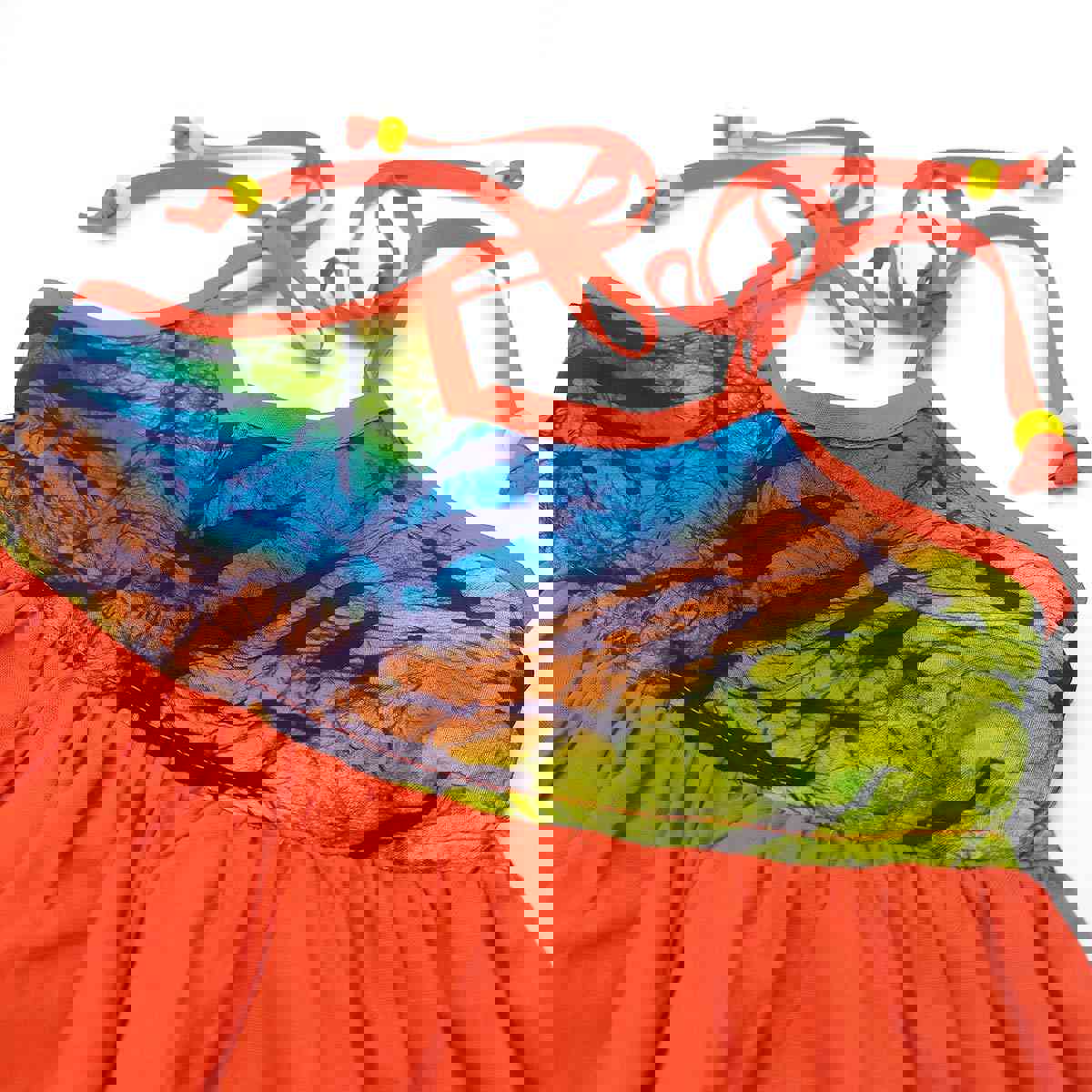 Géopa Kids Batiks Clothing Orange, Green & Blue Dress