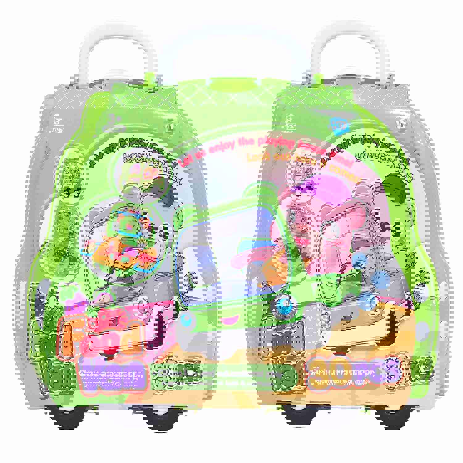 30PCS Kids Pretend Food Playset with Stickers and Storage Van Case