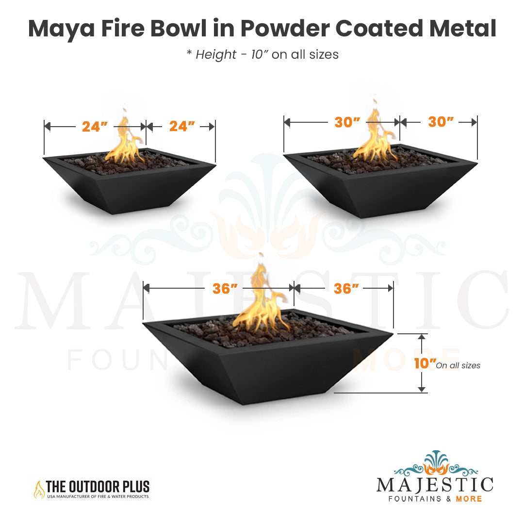 The Outdoor Plus Maya Fire Bowl in Powder Coated Metal with Free Cover
