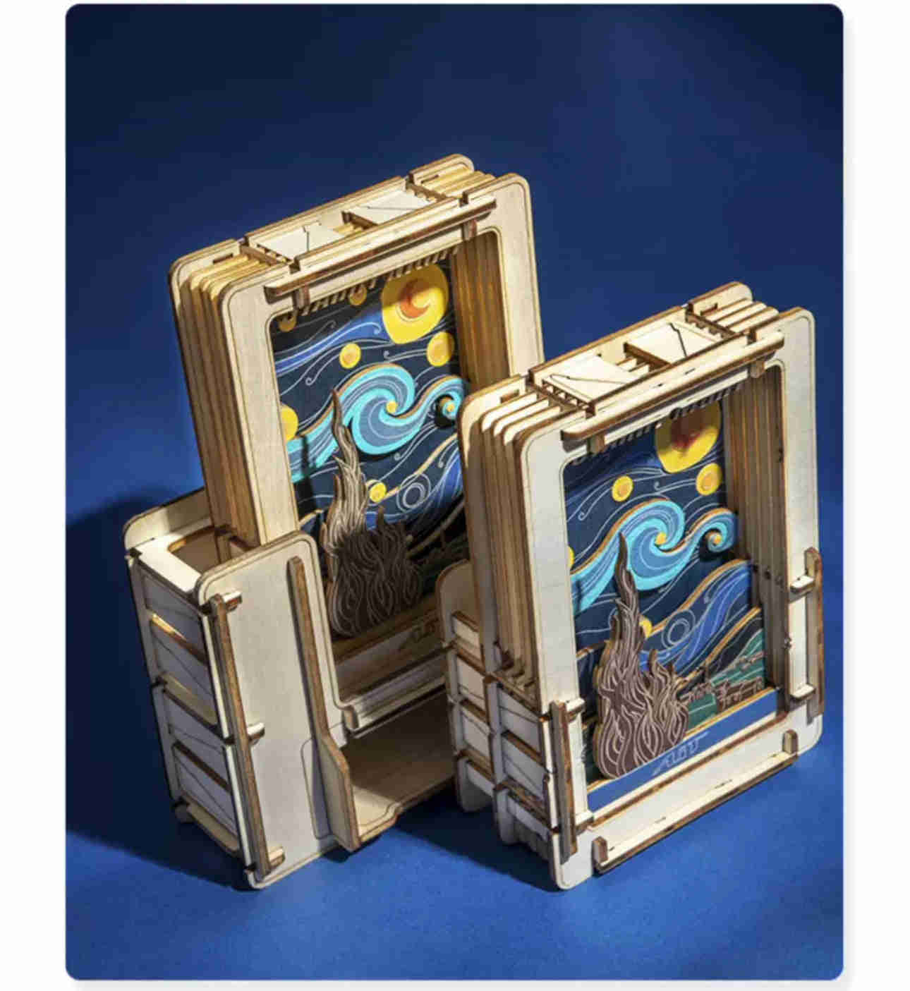 DIY Wooden Jigsaw Puzzle - Starry Night Art Frame for Home Decoration