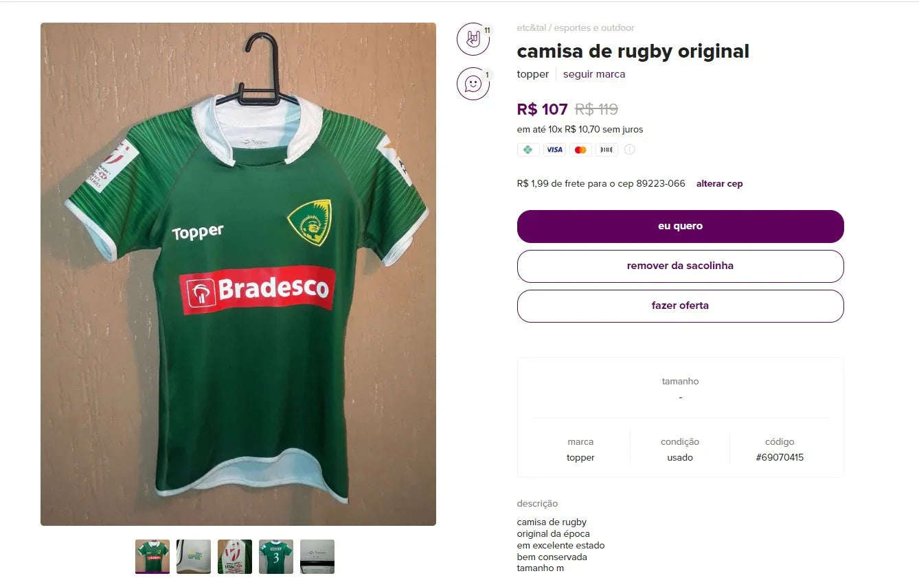 Brazil Rugby Shirts Collection - 6 Items (DDP)