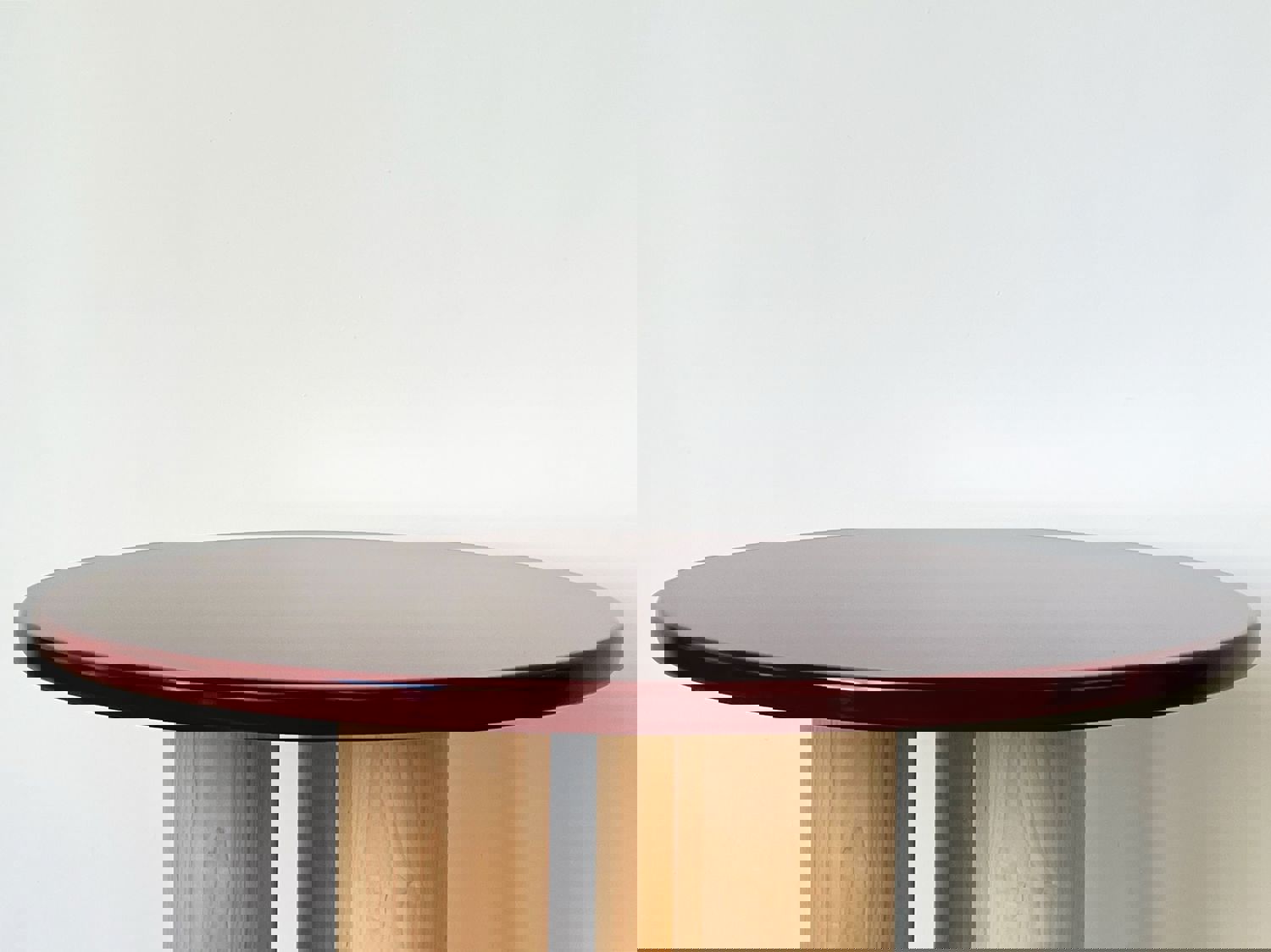 The Pier Dining Table in Wine Red and Maple - Limited Edition