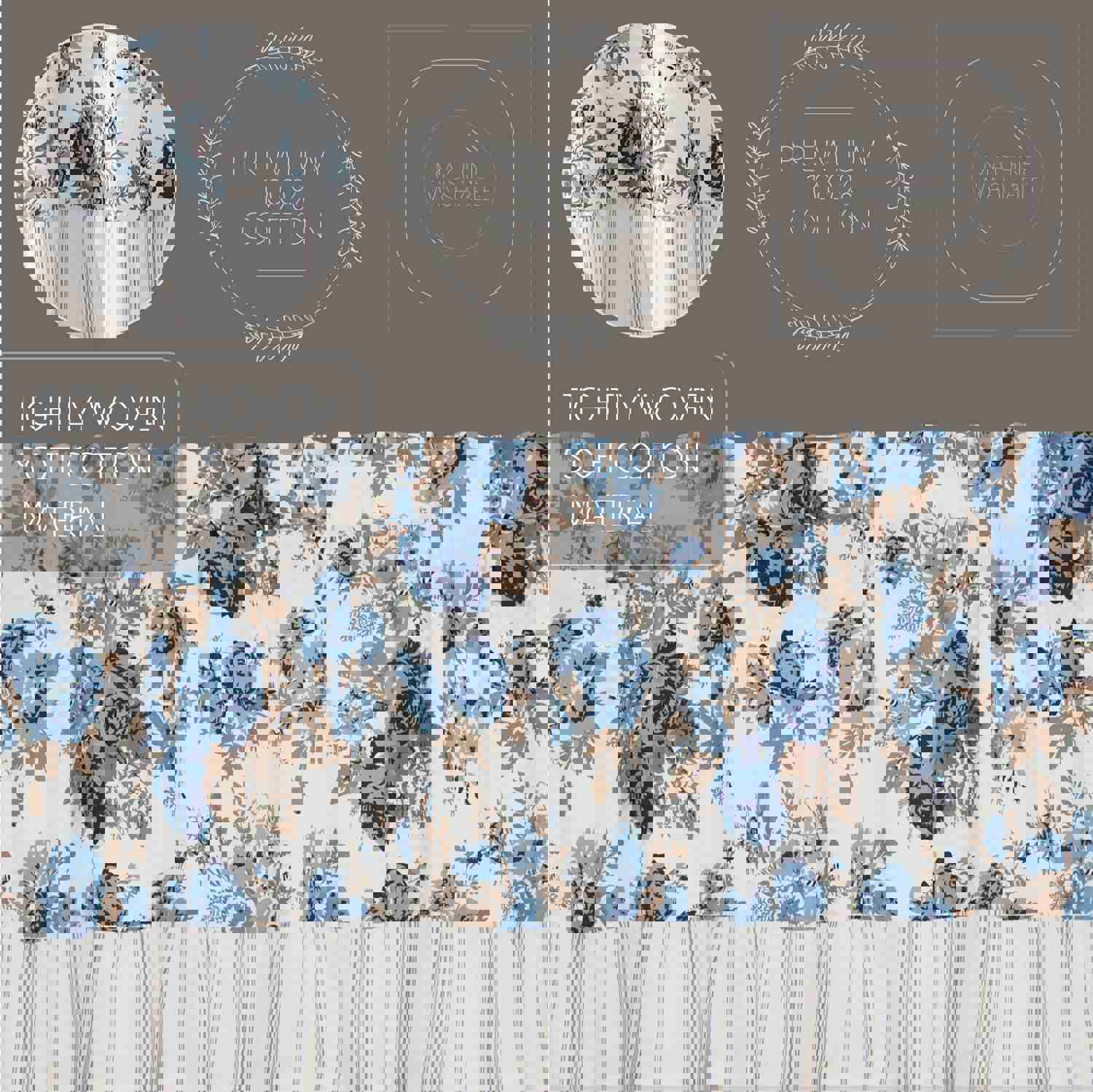 Farmhouse Valance Annie Floral Ruffled Kitchen Window Curtains