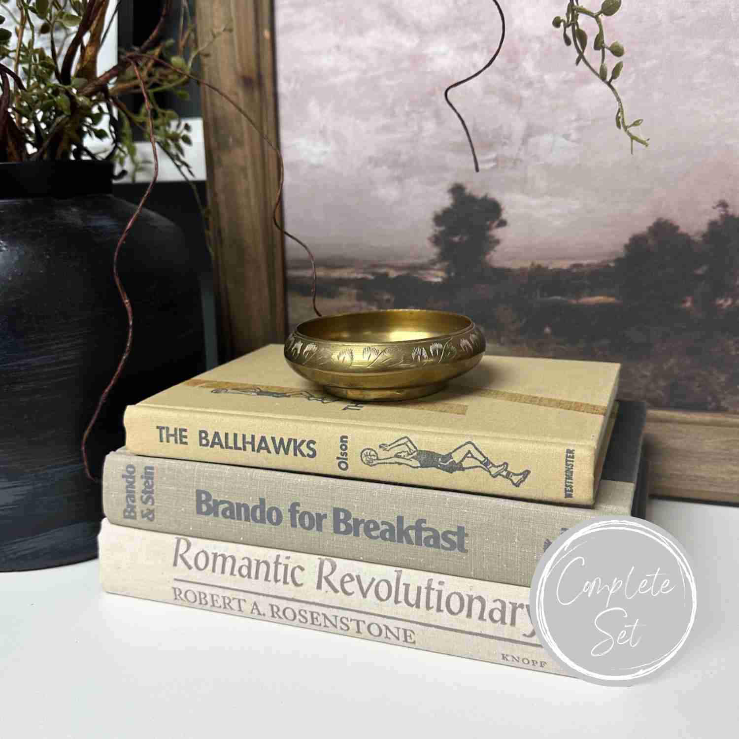 Gray Book Set for Home Decor