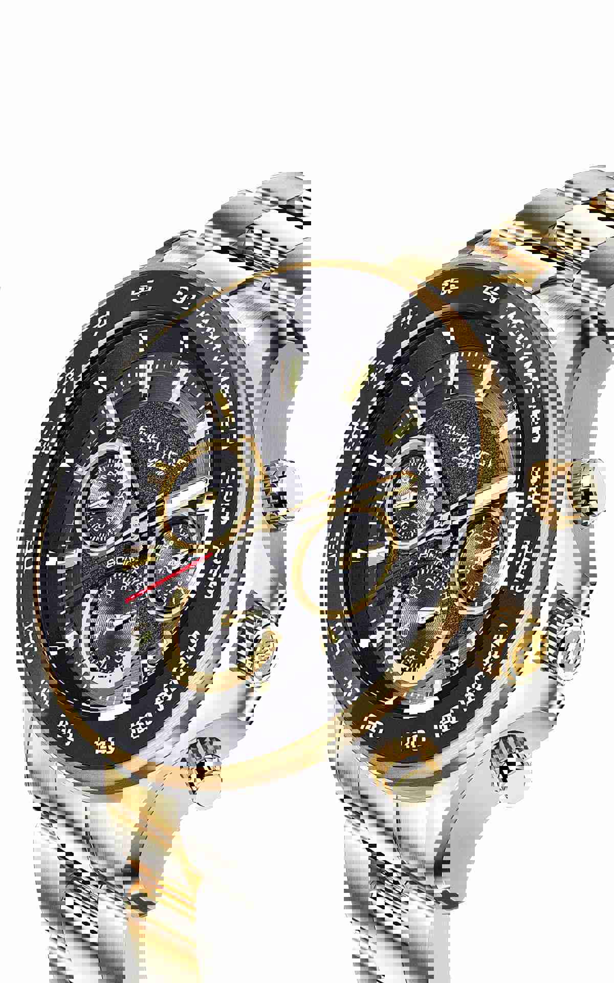 Ascari Monza Two Tone Black Gold Steel Chronograph Watch