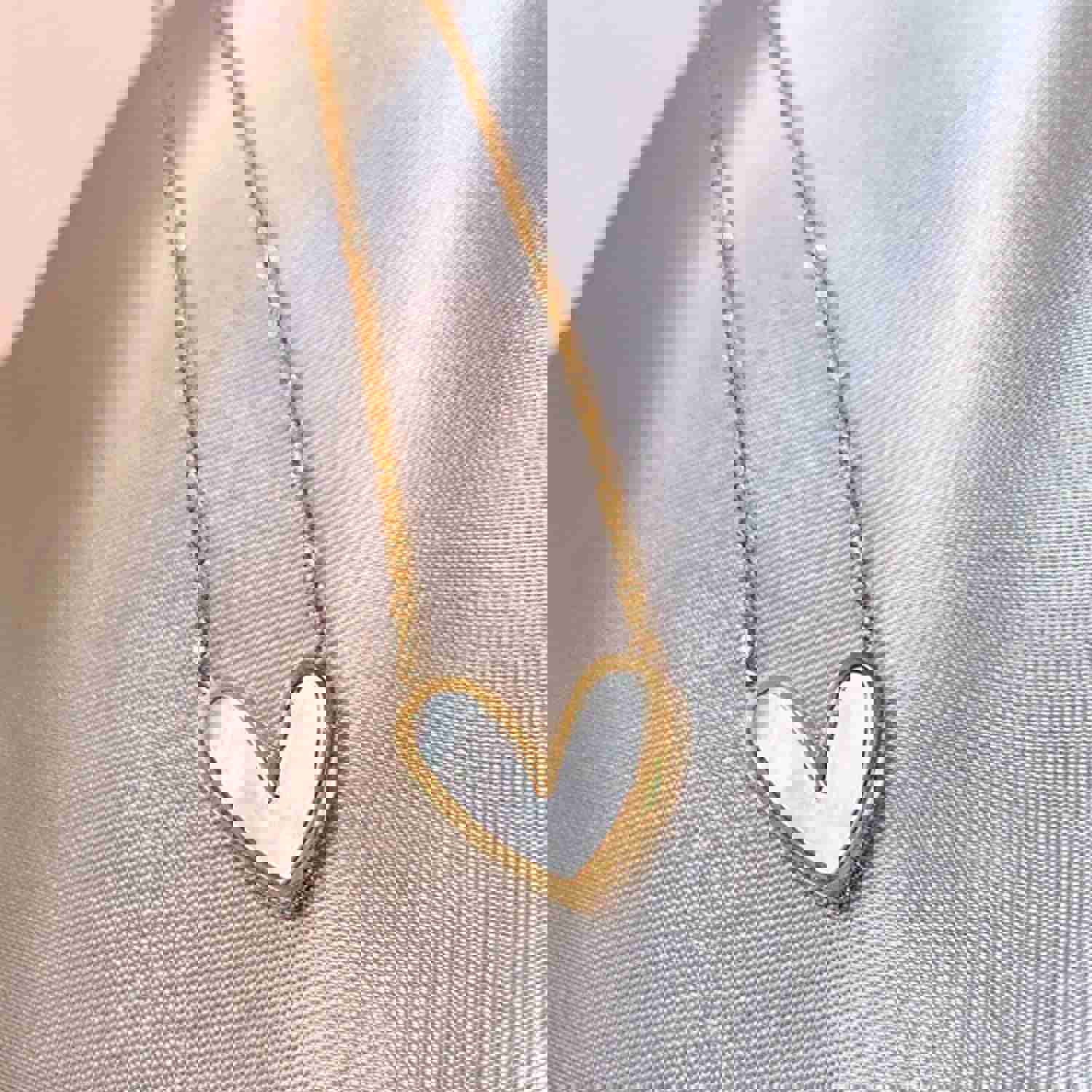 Sofia Mother of Pearl Heart Necklace - Elegant 18K Gold & Stainless Steel Jewelry
