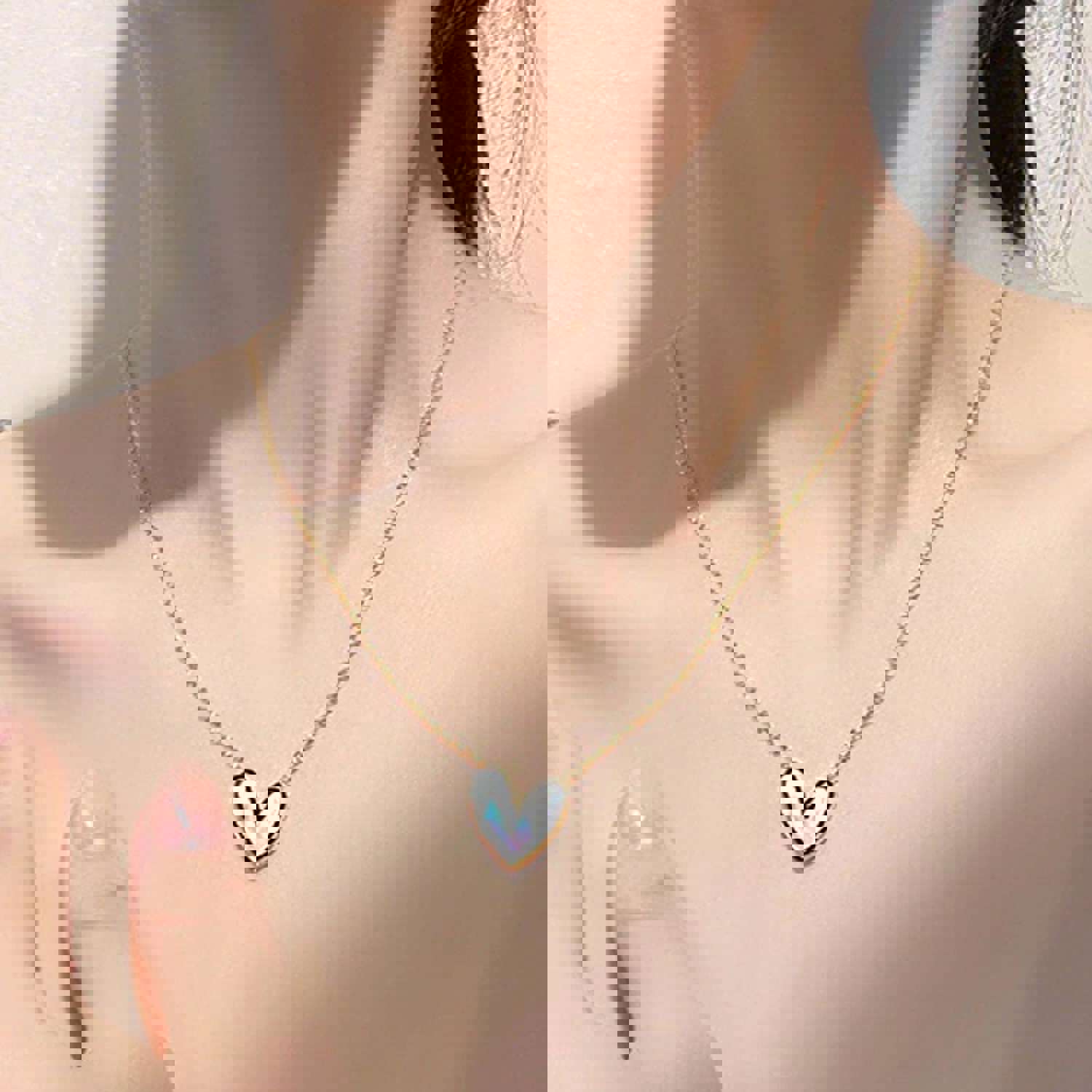 Sofia Mother of Pearl Heart Necklace - Elegant 18K Gold & Stainless Steel Jewelry