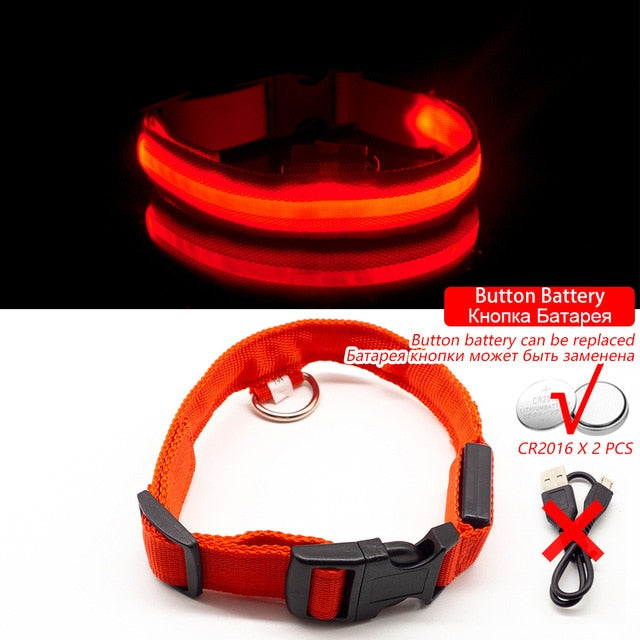 USB Charging LED Dog Collar - Anti-Lost & Safety Collar for Small/Medium/Large Dogs
