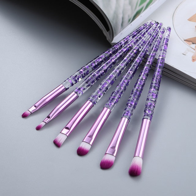 Transparent Makeup Brushes Set - 5/6/10pcs Synthetic Hair Cosmetic Brushes for Foundation, Blush, Eyeshadow & More