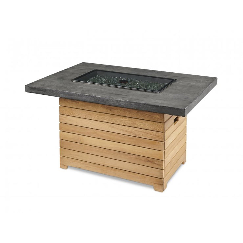 The Outdoor GreatRoom Company Darien Rectangular Gas Fire Pit Table with Everblend Top | DAR-1224-EBG-K